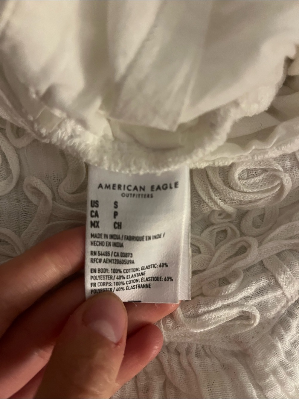 American Eagle Bandana White Embroidered Top - Women’s Small - Picture 7 of 8